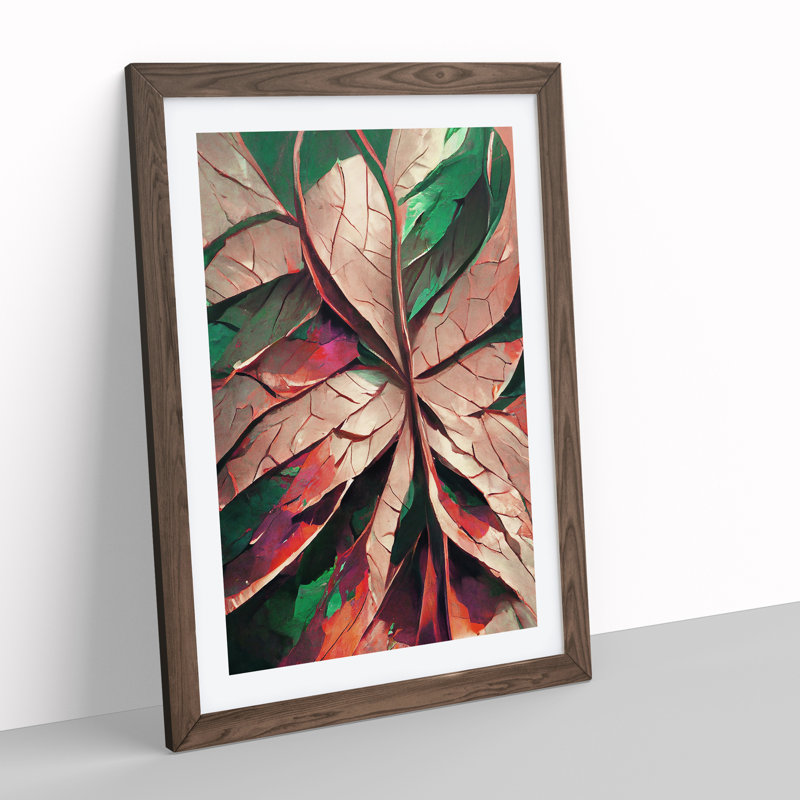 Leaf - Single Picture Frame Print, 46cm H x 34cm W x 2cm D, Walnut