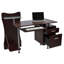 Élégant bureau d'ordinateur avec rangement, chocolat