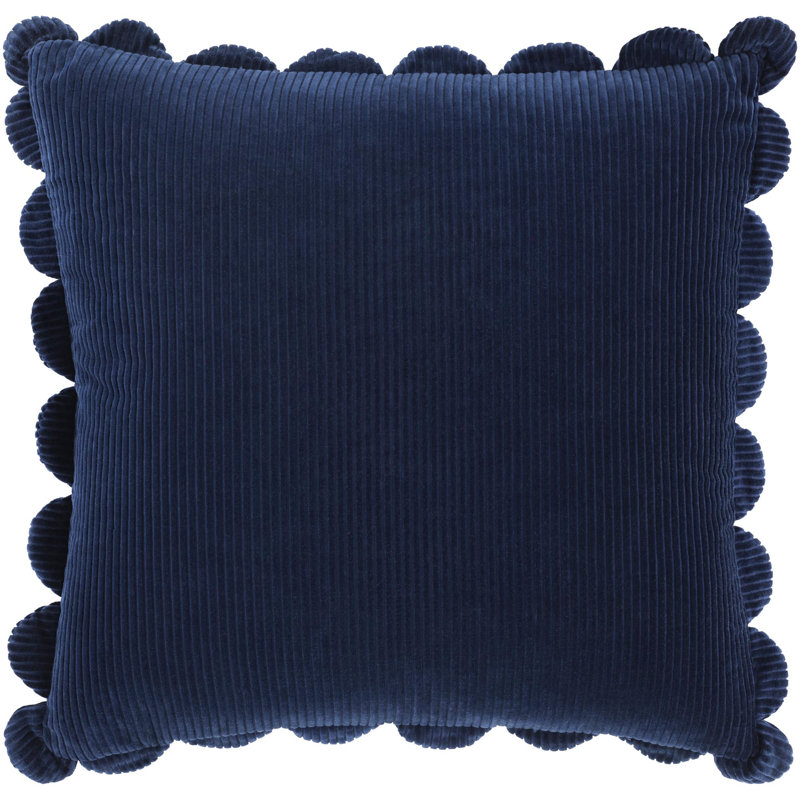 Corduroy Quarters Accent Pillow, Polyester, Blue, Square 18"