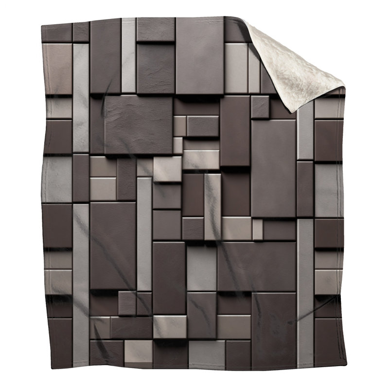 Couvertures à motif géométrique brique, 50in W x 60in H