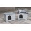 Maison pour chat intérieure / extérieure en PEHD résistante aux intempéries avec doublure isolée et porte de secours