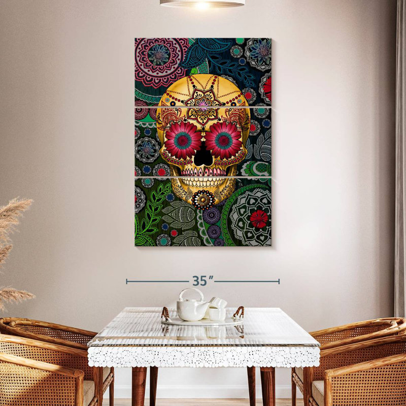 Sugar Skull Paisley Garden, H 50 po x l 32 po