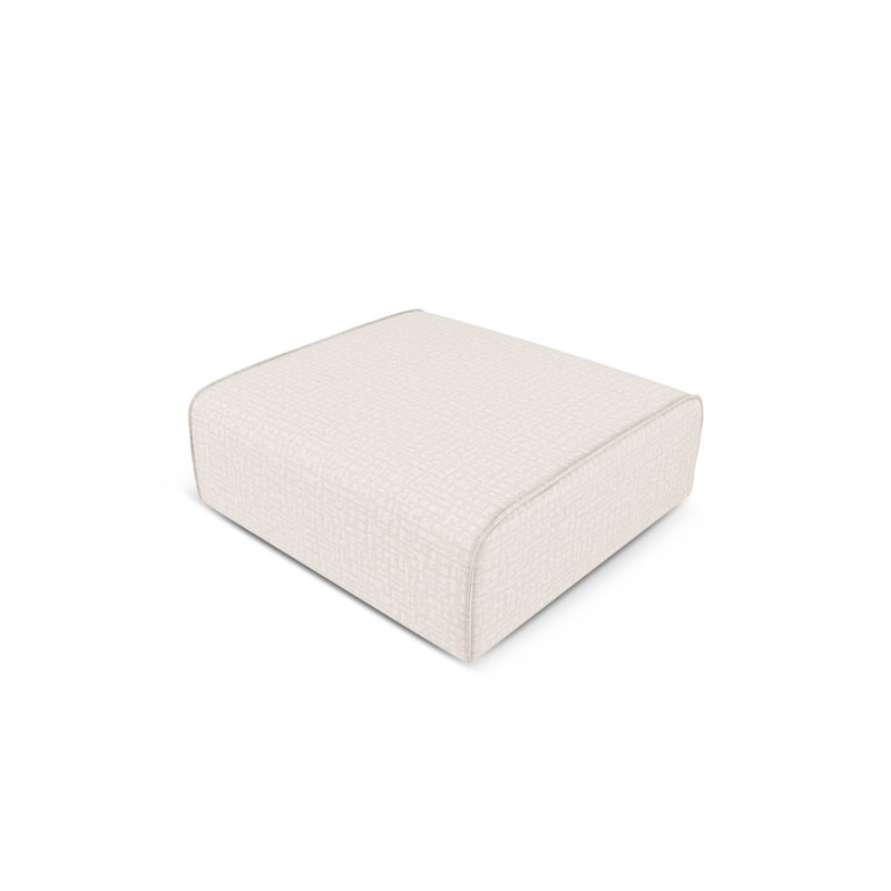Calme Jardin Upholstered Outdoor Ottoman, White