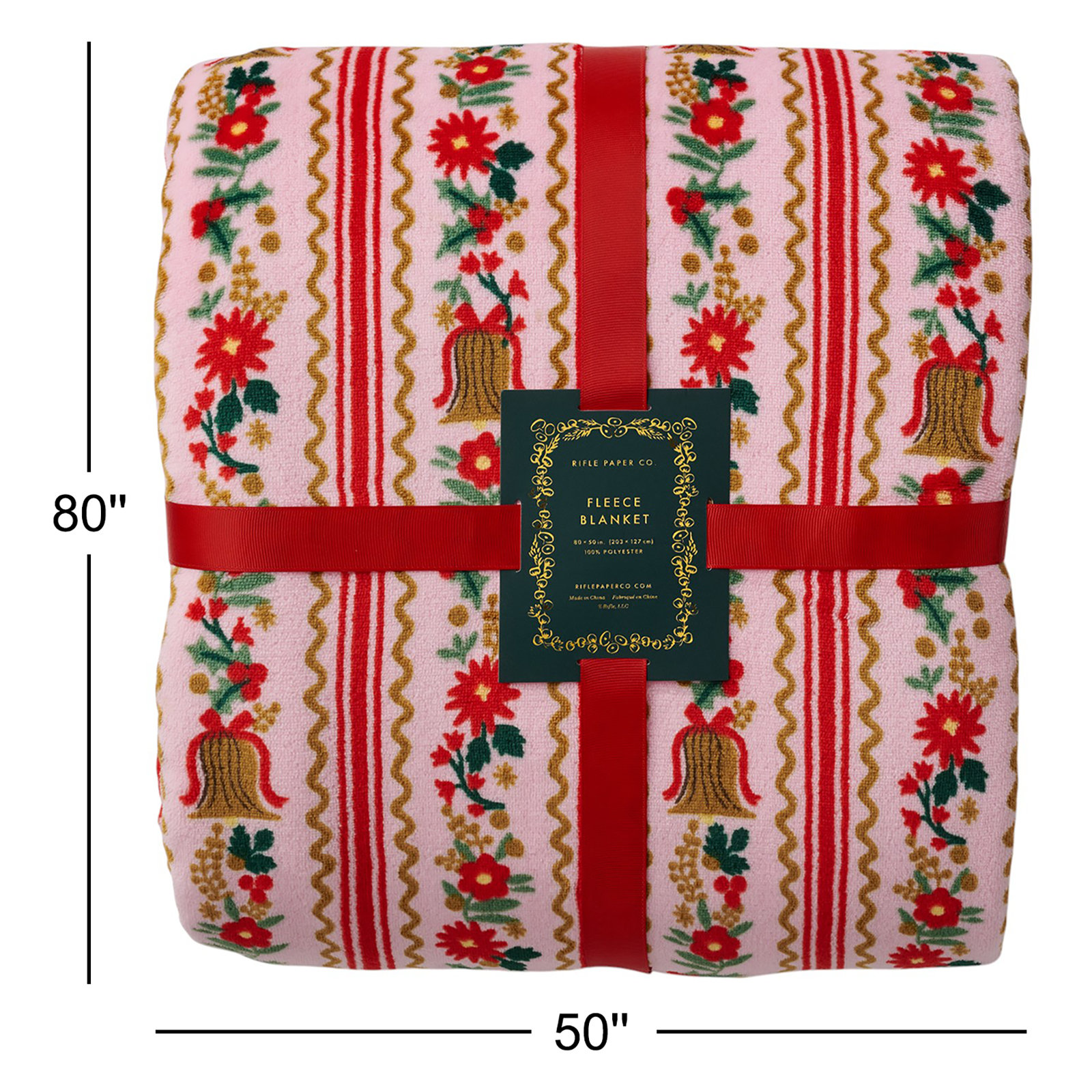 Rifle Paper Co. Holly Jolly Fleece Blanket