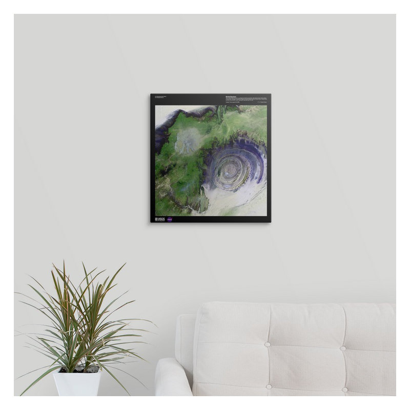 « richat structure-usg earth », reproduction d’impression, H 16 po x l 16 po x P 1,25 po, Toile
