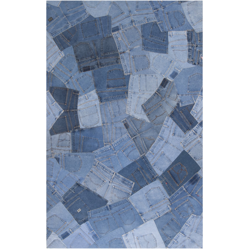 Coso Denim Patchwork Seats Rug, 8' x 11'