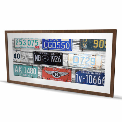 Vintage Plates Registration - Man Cave Framed Matted Print
