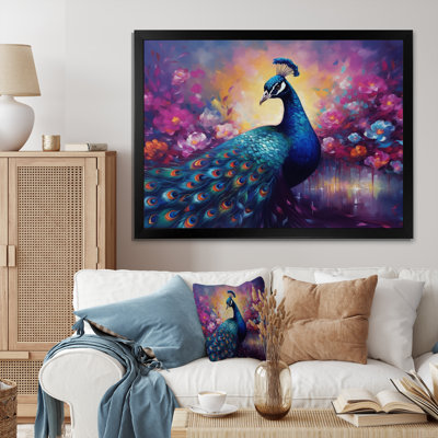 «Vibrant Peacock II» - art mural paon