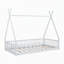 Lit simple en bois avec clôture-569261452