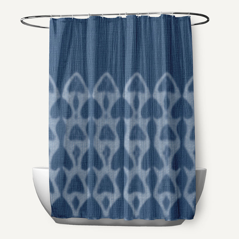 Rideau de douche simple Floral, Bleu marine