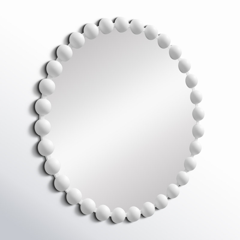 Miroir mural Marlowe, 27 po x 27 po, Blanc mat