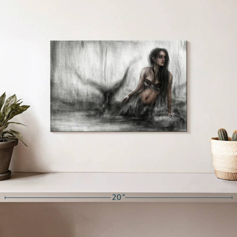 Kelan Dark Mermaid, 8" H x 12" W