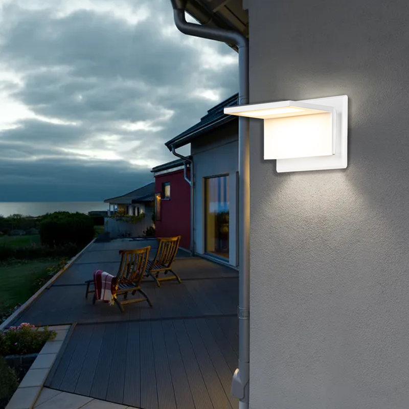 Elainea Wall Light Outdoor LED Wall Mount Lamp Modern Wall Sconce Lighting Lantern Fixture Aluminum, White