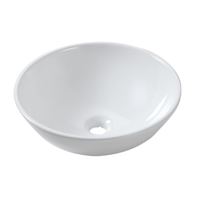 Lavabo de salle de bain rond en céramique blanche