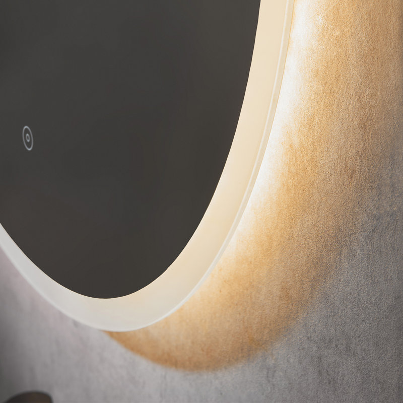 Dimora 24'' Round LED Lighted Frameless Bathroom Vanity Mirror