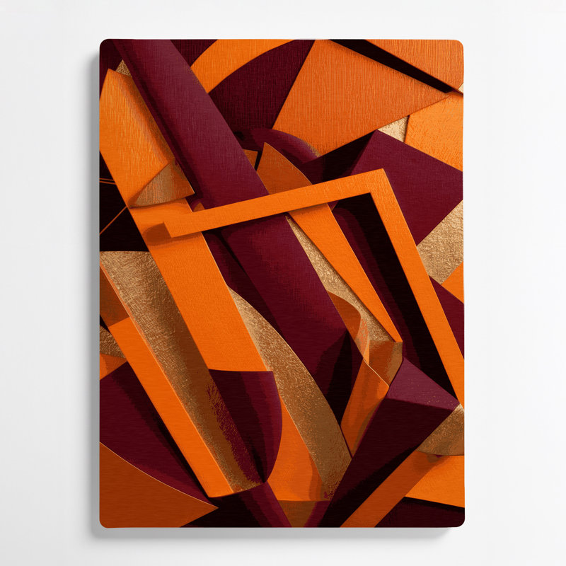 Abstrait formes 54, art mural en métal brun, H 16 po x l 20 po