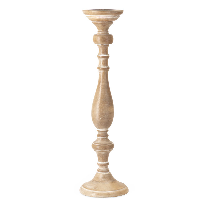 Natural Wood Hurricane Candle Holders Set of 5