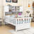 Twin Wood Platform Bed with Bookshelf, Chair, Desk and Drawer-1162048182