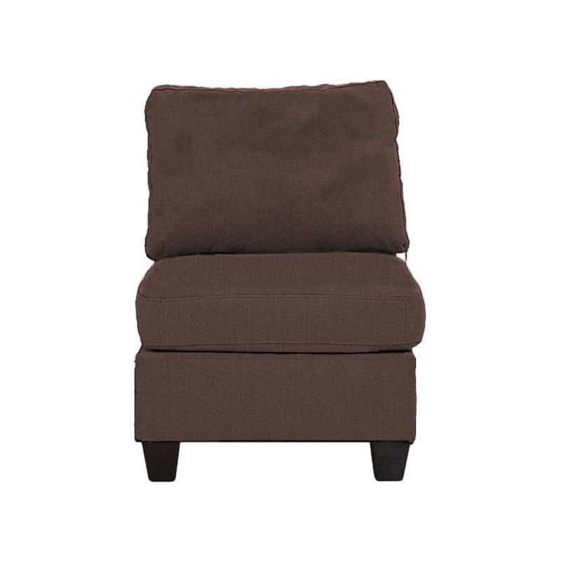Meuble de salon capitonné sans accoudoirs 1pc, Café