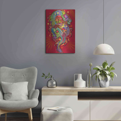 Art mural en métal de luxe «Red Dragon» par Dean Russo, art mural en métal, 12 po x 16 po