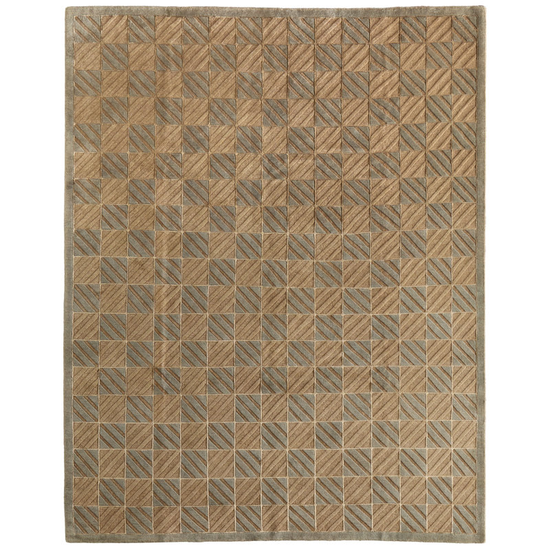 Tapis géométrique moderne Chadwick, Doré, Rectangle 8 pi 6 po x 11 pi 6 po
