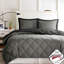 Édredon 100% microfibre simple / simple TG avec rembourrage moelleux noir et gris 3M-128738127-128738129