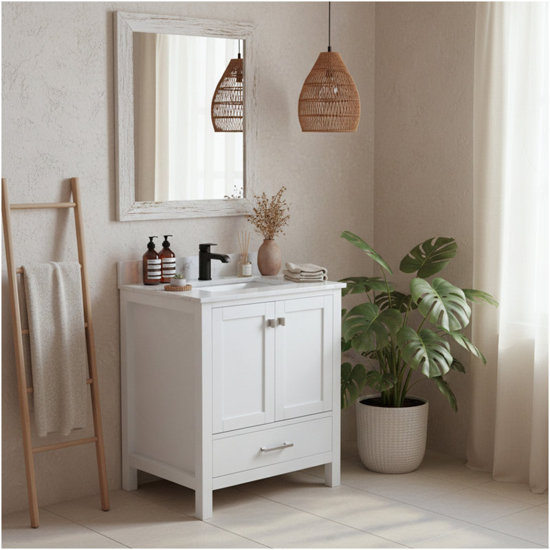 Meuble-lavabo de 30 po avec rangement en bois