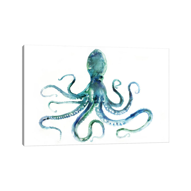 Octopus by Edward Selkirk - Print on Canvas, 152.5 cm H x 101.5 cm W, Brown Framed