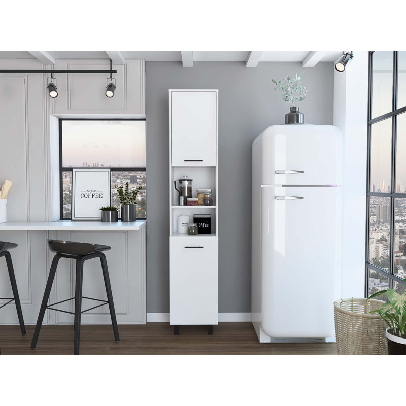 Garde-manger rectangulaire à 2 tablettes Elvon, Blanc