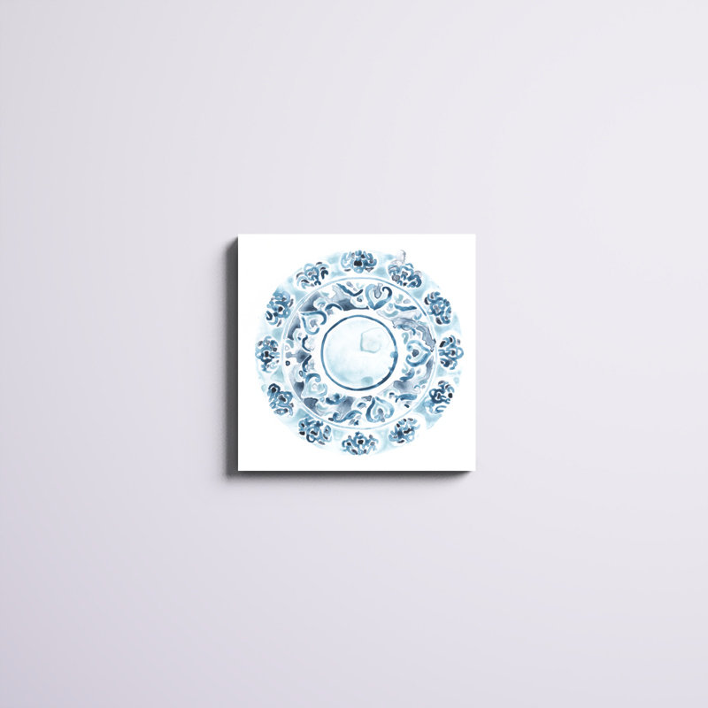 «Porcelain Design II», peinture sur toile, H 20 po x l 20 po