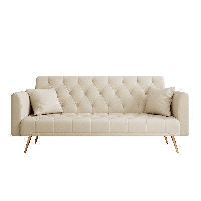 71" Convertible Loveseat Sofa, American Retro Velvet Sleeper Couch For Small Living Rooms, Bedrooms & Offices by George Oliver