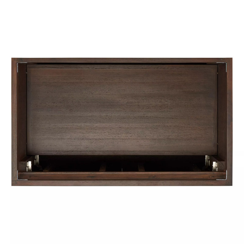 Aliso 36" Java Teak Vanity with Carrara Marble Top
