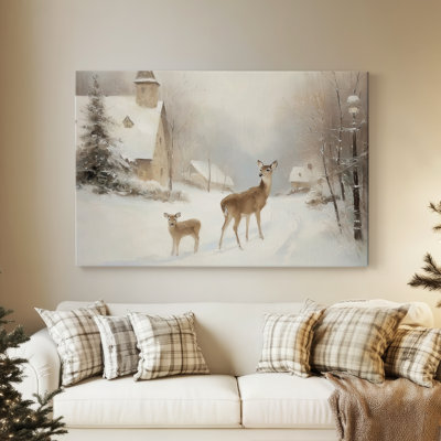 Frostlit Yule at Twilight - Toile tendue avec châssis de qualité supérieure