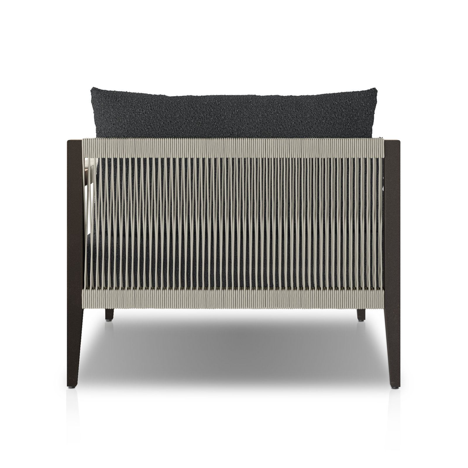 Nida 33'' Outdoor Aluminum Chaise Lounge, Fiqa Slate Boucle, Bronze