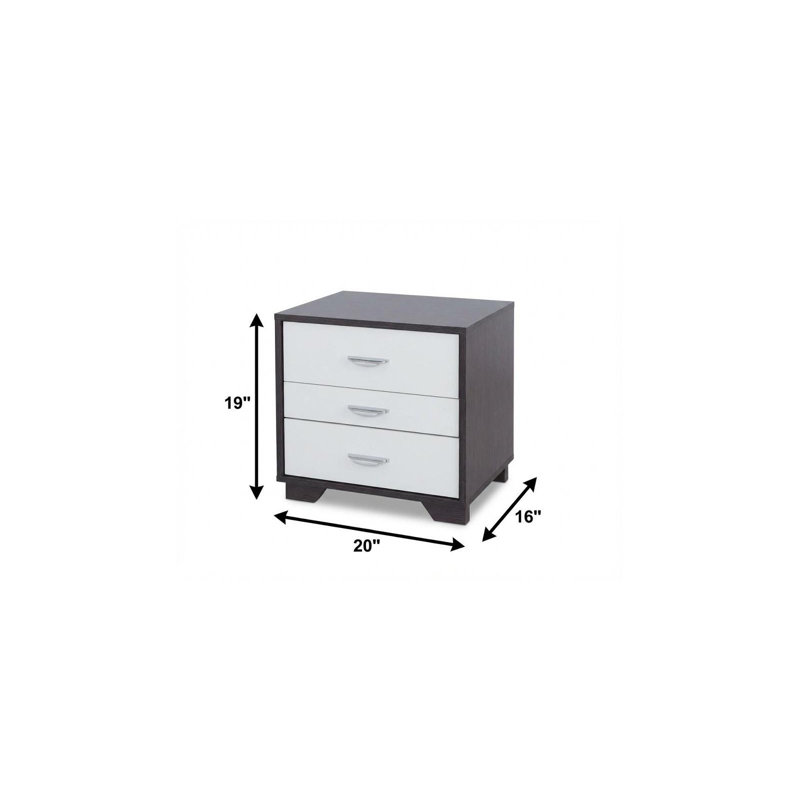 3-drawer Rectangular Accent Table, White