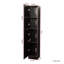 Armoire de rangement étroite en MDF noir avec double porte et étagères intérieures pour l'organisation de la maison-134804450-134804452