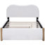 Lit plateforme double rembourré pleine grandeur avec pieds de support en bois et lit gigogne simple-1163582252-1163582253
