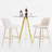 3 Piece Pub Table and Velvet Fabric Pedestal Bar Stool Dining Set (Set of 3)-1076239138