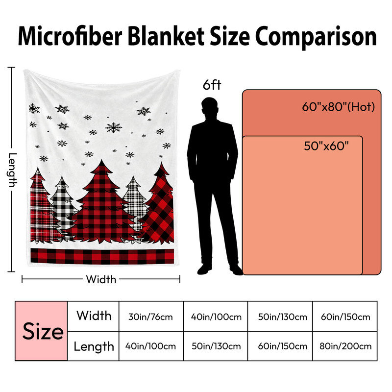 Couverture polaire en flanelle JYK pour lit simple, légère, respirante, douce et chaude en microfibre pelucheuse, 152 x 203 cm, motif sapins et flocons de neige.
