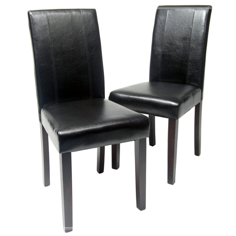 Chaise Parson Style Style, Similicuir noir