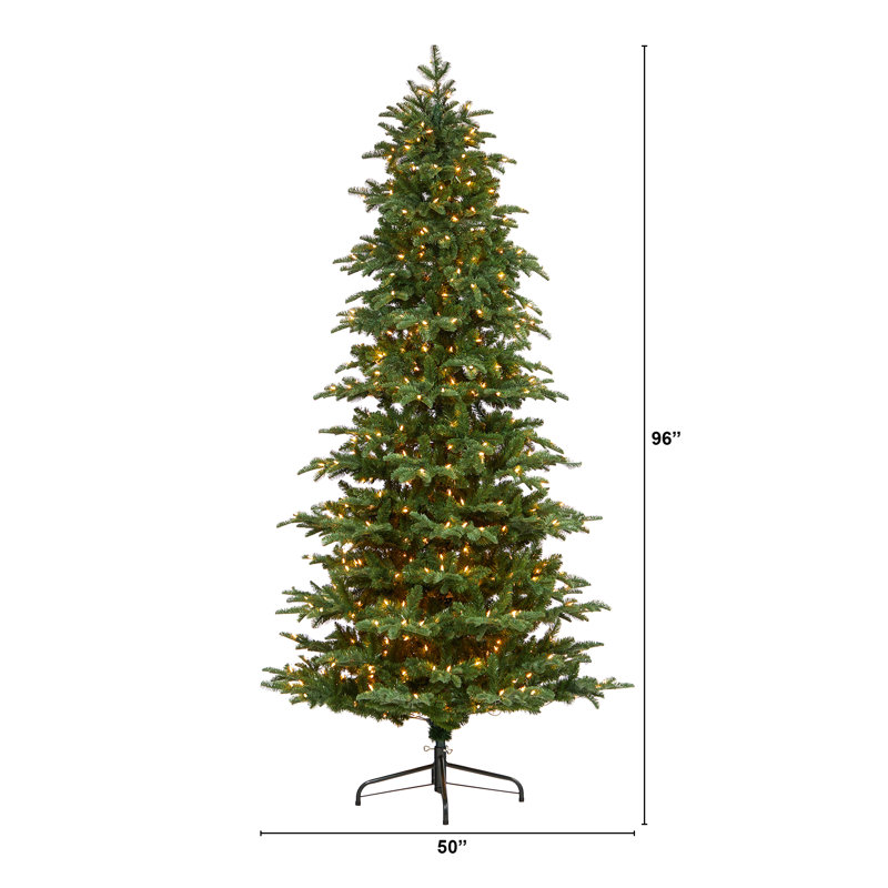 96' H Lighted Artificial Fir Christmas Tree