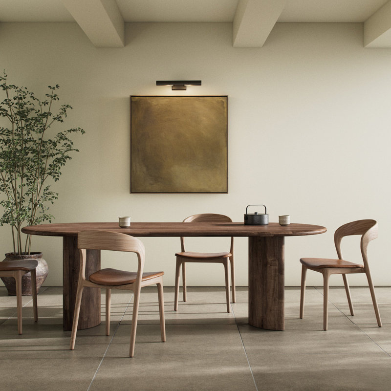 Paden Oval Dining Table, Seasoned Brown Acacia, 30" H x 94" W x 42" D