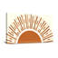 Motif tendance de soleil levant avec des tons chauds de terre-595661392