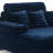 Upholstered Compression Navy Faux Fur Chaise Lounge Sofa Bed Couch with Cup Holder and Throw Pillows-785230002