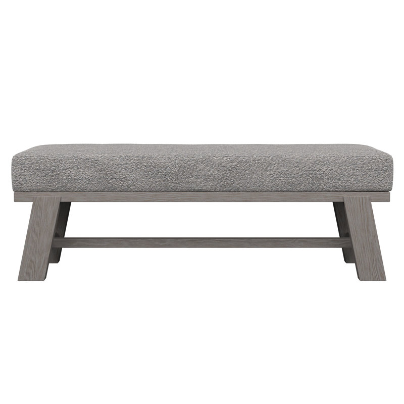 Trianon 56" Light Gray Polypropylene Modern Upholstered Bench