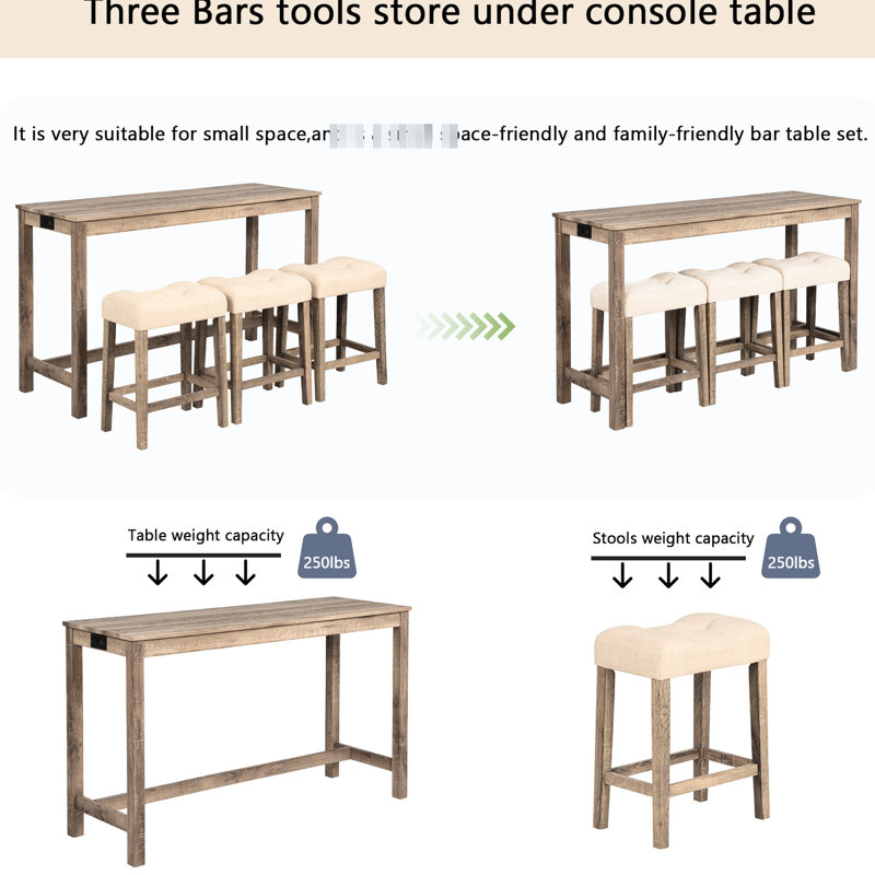 Brown Bar Table With Practical Power Strip And Rustic Look