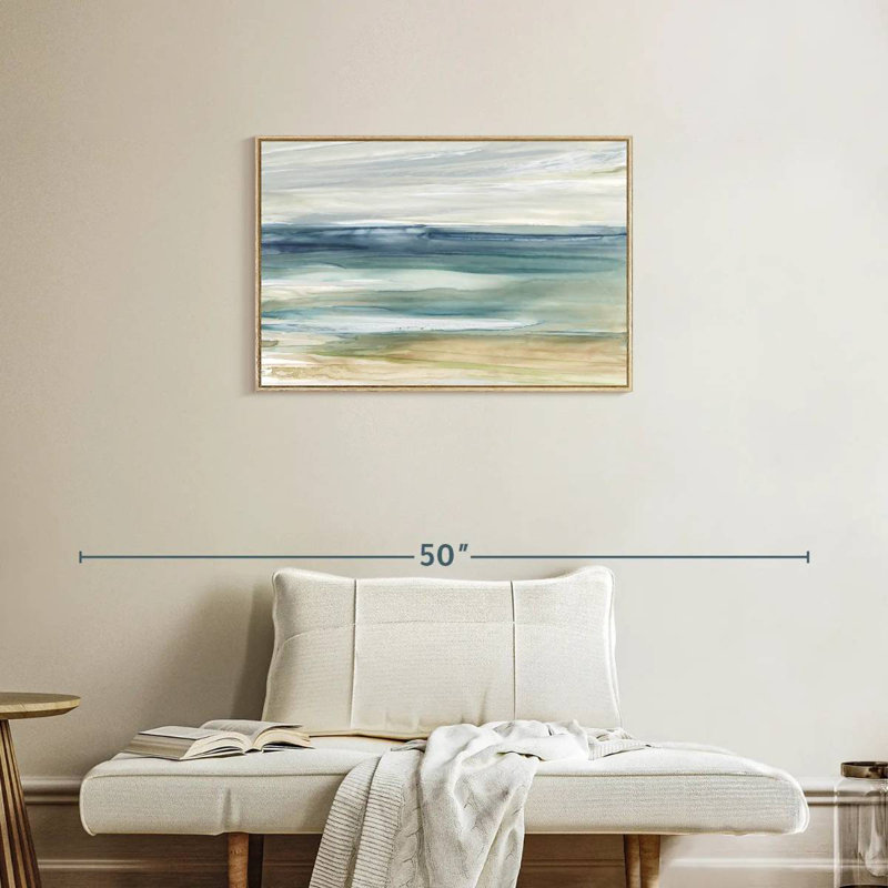 Brise océanique I, Cadre flottant en bois naturel, 31 po x 21 po