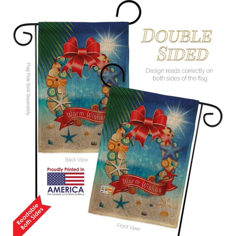 Double Sided 18.5'' H x 13'' W Burlap Flag Set