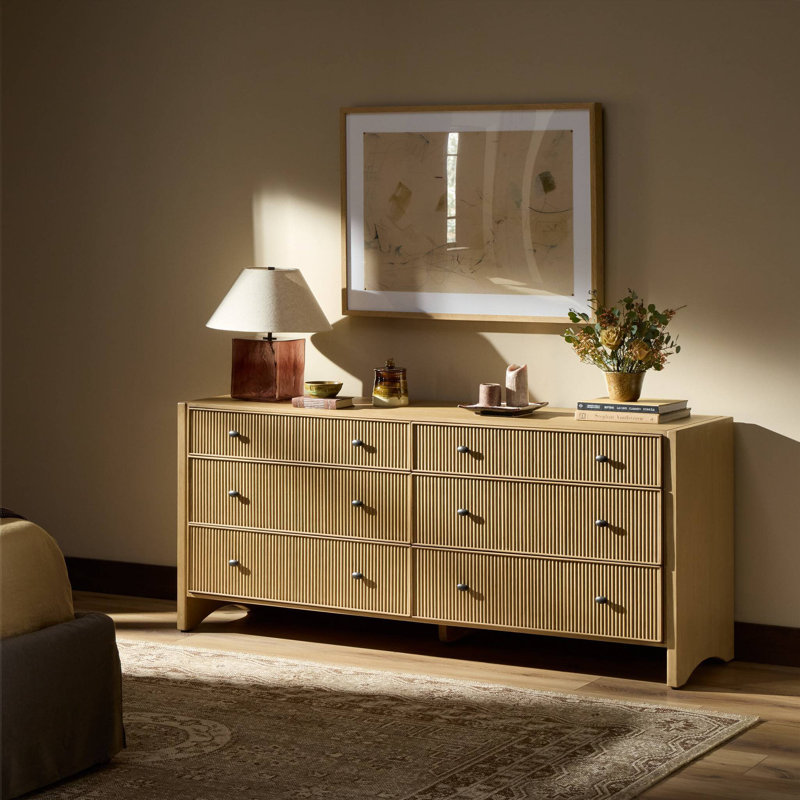 Hazel 6 Drawer Dresser-Light Wash Oak