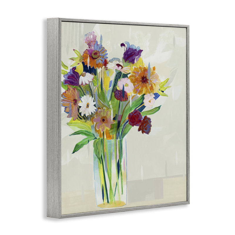 Vase à fleurs lumineuses assorties, estampe numérique, conception de Jill Martin, Estampe numérique Farmhouse